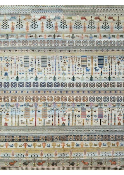 Barcelona Koleksiyonu Çok Renkli Etnik Motifli ve Hayvan Figürleri Desenli Vintage Dekoratif Halı 15 fiyatları