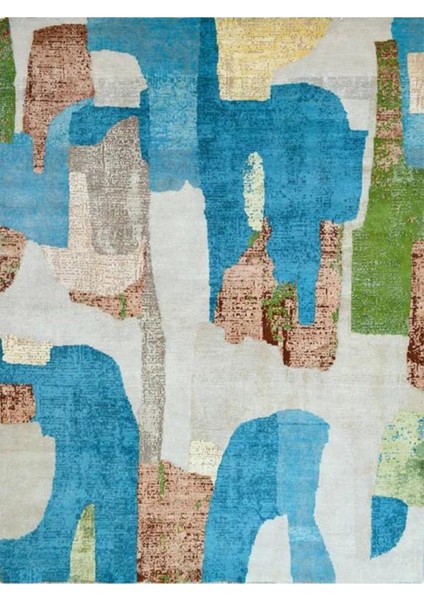 Barcelona Koleksiyonu Çok Renkli Soyut Desenli Kreatif Modern Dekoratif Halı 54 fiyatları