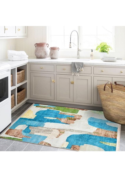 Barcelona Koleksiyonu Çok Renkli Soyut Desenli Kreatif Modern Dekoratif Halı 54 fırsatları