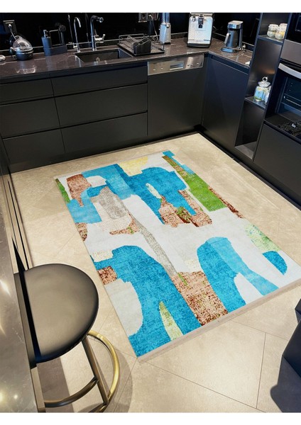 Barcelona Koleksiyonu Çok Renkli Soyut Desenli Kreatif Modern Dekoratif Halı 54 modelleri