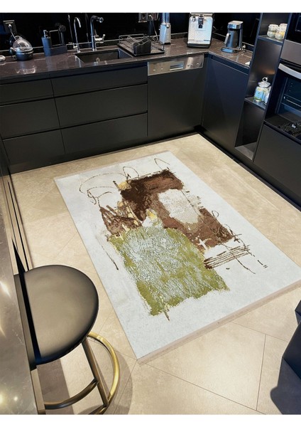 Barcelona Koleksiyonu Soft Renklerde Soyut Desenli Kreatif Modern Dekoratif Halı 55 modelleri