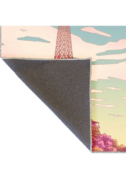 Buse Koleksiyonu Çok Renkli Pastel Tonlarda Eyfel Desenli Dokuma Taban Modern Dekoratif Halı BUSE26 fırsatları
