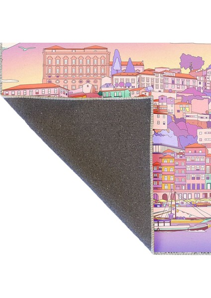 Buse Koleksiyonu Pembe Lila Tonlu Manzara Desenli Dokuma Taban Modern Dekoratif Halı BUSE29 fırsatları
