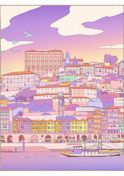 Buse Koleksiyonu Pembe Lila Tonlu Manzara Desenli Dokuma Taban Modern Dekoratif Halı BUSE29 indirimleri