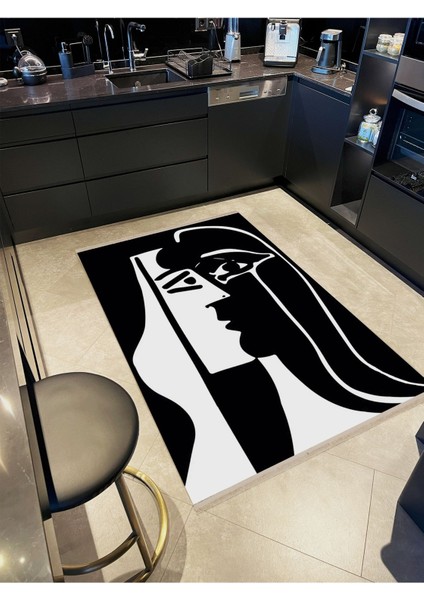 Barcelona Koleksiyonu Siyah Beyaz Soyut Desenli Modern Dekoratif Halı BARCELONA66 fiyatları