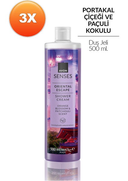 Senses Oriental Escape Portakal Çiçeği ve Paçuli Kokulu Duş Jeli 500 ml Üçlü Set fiyatları