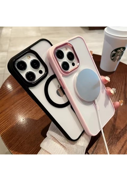 Iphone 15 Pro Max Uyumlu Kılıf Magsafe ve Şeffaf Lens Koruyuculu fiyatları