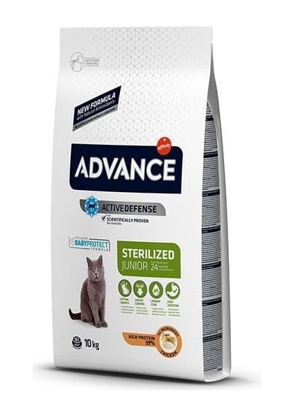 Advance Junior Sterilised Tavuklu Kısırlaştırılmış Genç Kedi Maması 10 kg