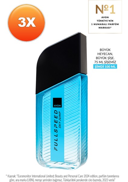 Full Speed Sky Jump Erkek Parfüm Edt 100ML Üçlü Paket fiyatları