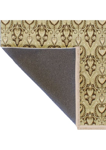 Barcelona Koleksiyonu Bej Temalı Çiçek Motifleri Desenli Vintage Dekoratif Halı 17 indirimleri