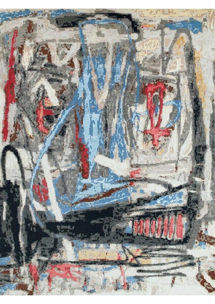 Barcelona Koleksiyonu Çok Renkli Soyut Desenli Dokuma Taban Modern Dekoratif Halı 34