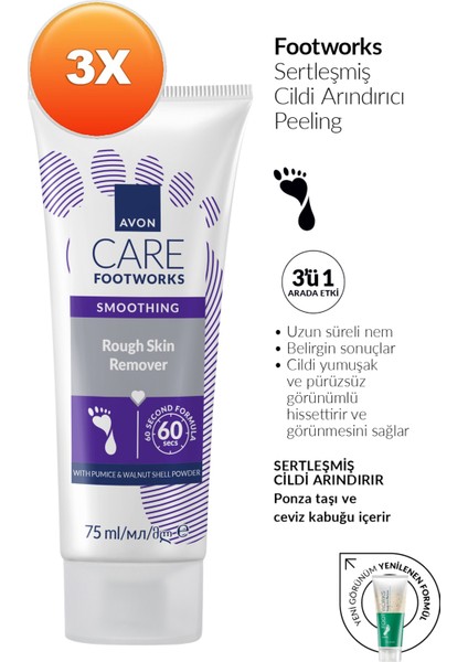 Footworks Sertleşmiş Cildi Arındırıcı Ayak Peelingi 75ML Üçlü Paket fiyatları