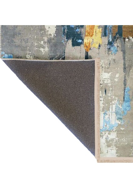 Barcelona Koleksiyonu Koyu Tonlarda Soyut Desenli Dokuma Taban Modern Dekoratif Halı 56 fırsatları