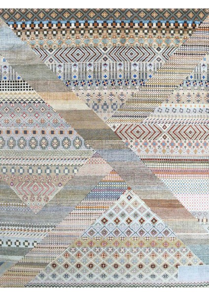 Barcelona Koleksiyonu Çok Renkli Geleneksel Motifli Modern Dekoratif Halı BARCELONA64 indirimleri