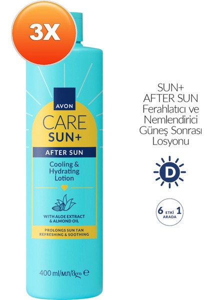 Sun+ After Sun Ferahlatıcı ve Nemlendirici Güneş Sonrası Losyonu 400ML Üçlü Paket fiyatları