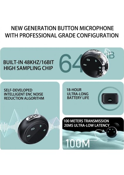 HT-K31PRO Ikili Kablosuz Yaka Mikrofonu Dijital Ekranlı Düğme Tipi Tasarım Ios/type-C Uyumlu Gürültü Engelleme modelleri
