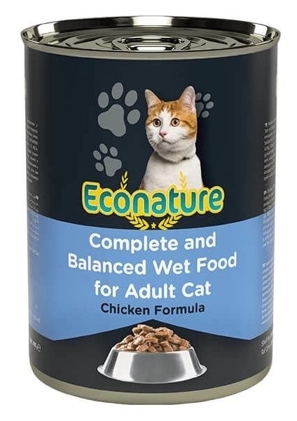 Econature Adult Tavuklu Yetişkin Konserve Kedi Maması 400 gr