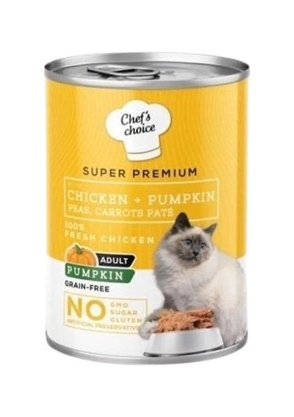 Chefs Choice Tavuklu ve Balkabaklı Tahılsız Ezme Yetişkin Konserve Kedi Maması 400 gr