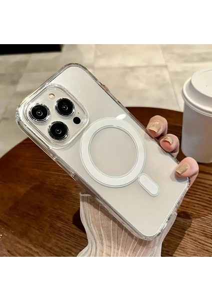 Iphone 15 Pro Max Uyumlu Kılıf Magsafe ve Şeffaf Lens Koruyuculu modelleri