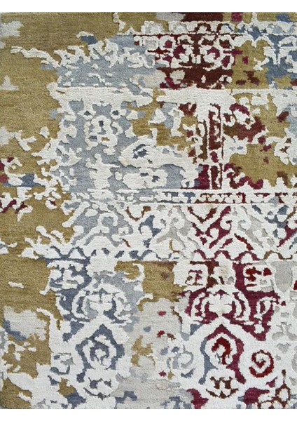 Barcelona Koleksiyonu Çok Renkli Soyut Geleneksel Motif Desenli Vintage Dekoratif Halı 61 fiyatları
