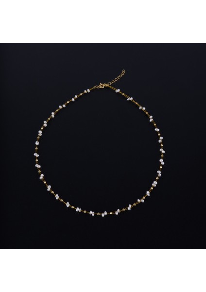 Doğal Inci Kolye | Zarif 925 Ayar Gümüş ve Altın Kaplama | Mother Of Pearl - Incili Kolye | Mükemmel Hediye fiyatları