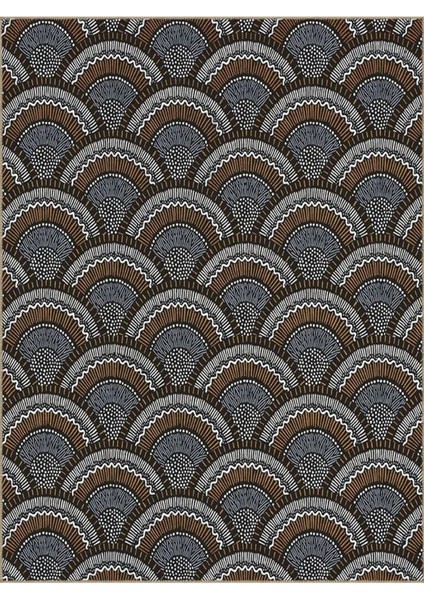 Buse Koleksiyonu Koyu Tonlarda Geleneksel Motifli Dokuma Taban Modern Dekoratif Halı BUSE44 indirimleri