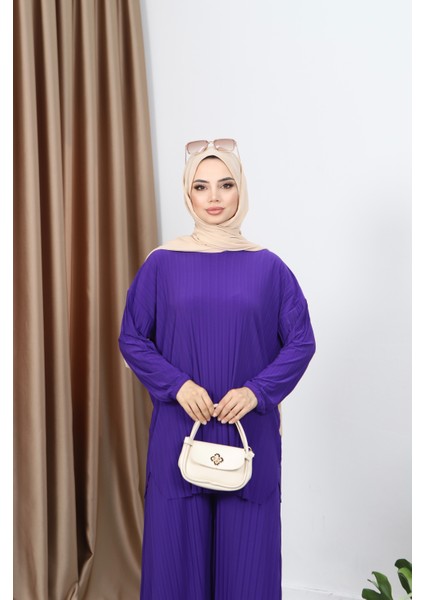 Piliseli Bol Kesim Pantolonlu Takım indirimleri