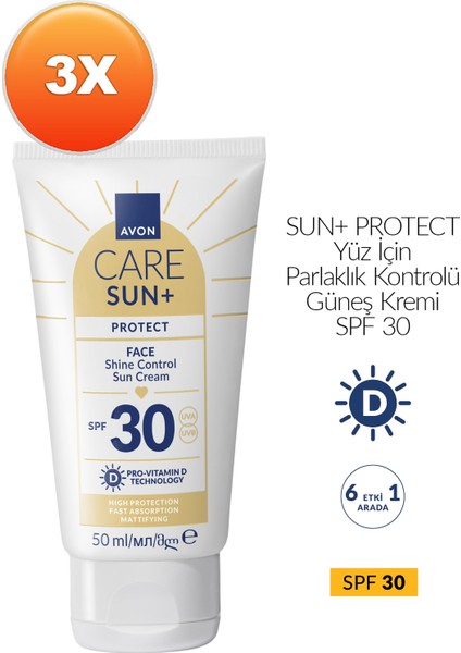 Sun+ Protect Yüz İçin Parlaklık Kontrolü Güneş Kremi Spf 30 50 ml Üçlü Paket fiyatları