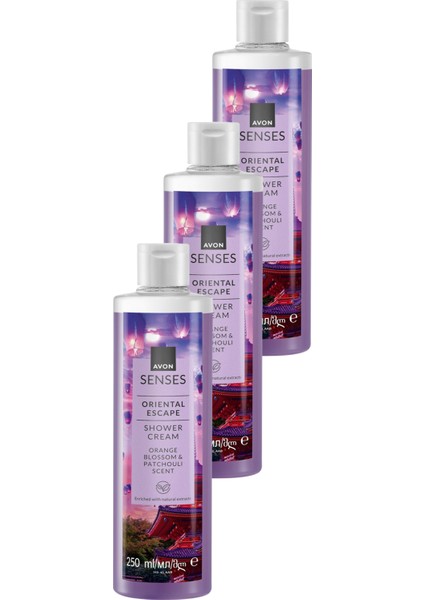 Senses Oriental Escape Portakal Çiçeği ve Paçuli Kokulu Duş Jeli 250ML Üçlü Set