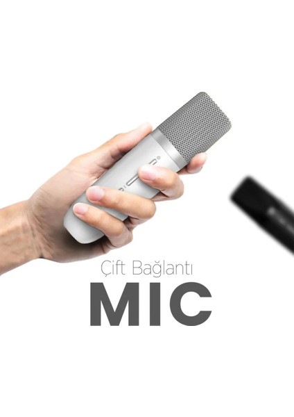 Vocalist 100 Kablosuz Bluetooth 5.0 25W Rgb Aydınlatmalı Bt/aux/sd Kart Girişli Tws Mikrofonlu Taşınabilir Karaoke Sistemi Hoparlör Siyah fiyatları