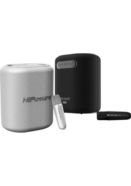 Vocalist 100 Kablosuz Bluetooth 5.0 25W Rgb Aydınlatmalı Bt/aux/sd Kart Girişli Tws Mikrofonlu Taşınabilir Karaoke Sistemi Hoparlör Siyah modelleri