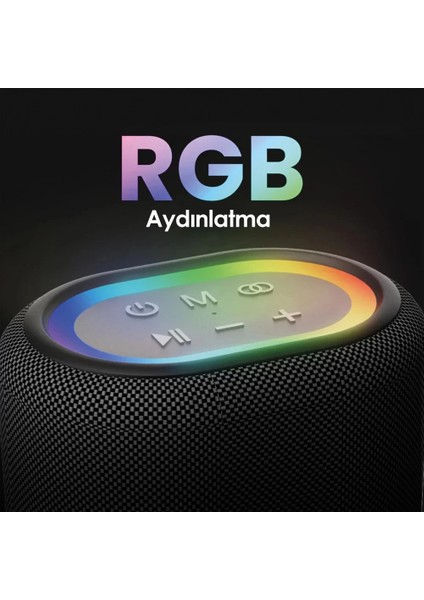 Vocalist 100 Kablosuz Bluetooth 5.0 25W Rgb Aydınlatmalı Bt/aux/sd Kart Girişli Tws Mikrofonlu Taşınabilir Karaoke Sistemi Hoparlör Siyah