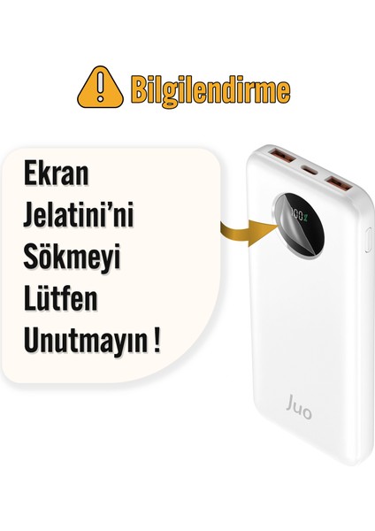 30000MAH 22.5W Dijital LED Ekranlı Taşınabilir Hızlı Şarj Cihazı Powerbank Siyah