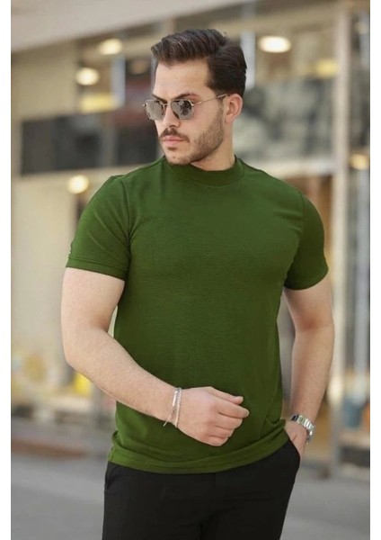 Erkek Ince Çizgi Dokulu Kısa Kollu Tişört fiyatları
