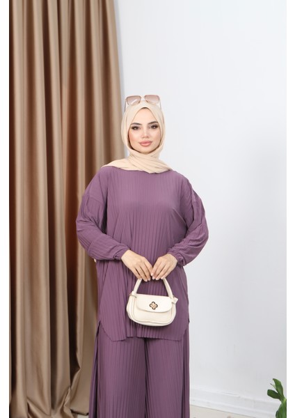 Piliseli Bol Kesim Pantolonlu Takım modelleri