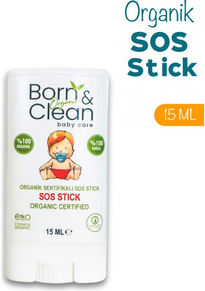 %100 Organik Sos Stick - Anlık Yatıştırıcı ve Onarıcı Özellikli Stick Krem 15 ml