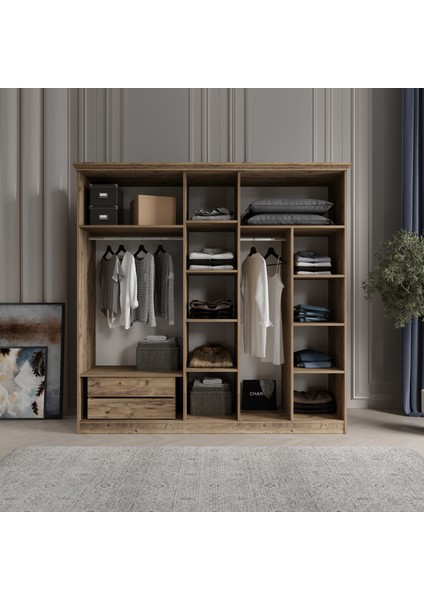 Dali 5 Kapaklı Bazalı Gardırop Tamamı Mdf modelleri
