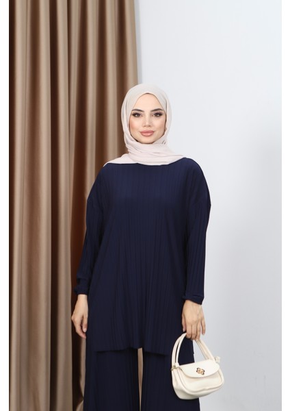 Piliseli Bol Kesim Pantolonlu Takım modelleri