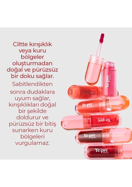 Gün Boyu Kalıcı, Kadife Dokulu, Mat, Kore Lip Tint – Pretty Water Velvet Tint 2.6g 01 Nude Beige