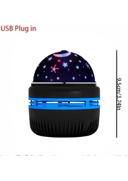 Mini Yıldızlı Gece Lambası, Çocuk ve Genç Odası Için Şık Projektör Siyah Renk indirimleri