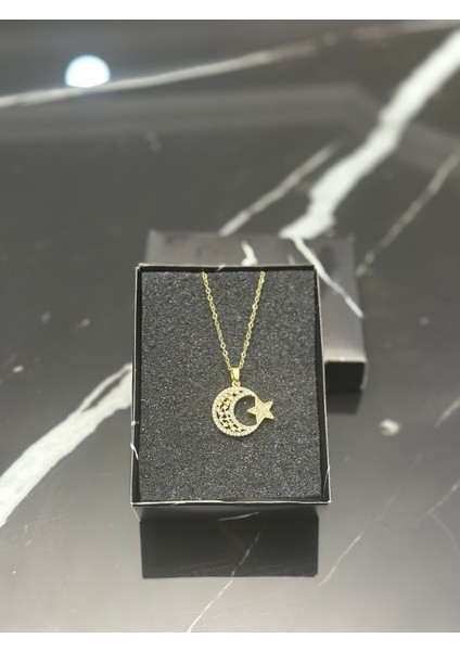 Ay Yıldız Çelik Kolye