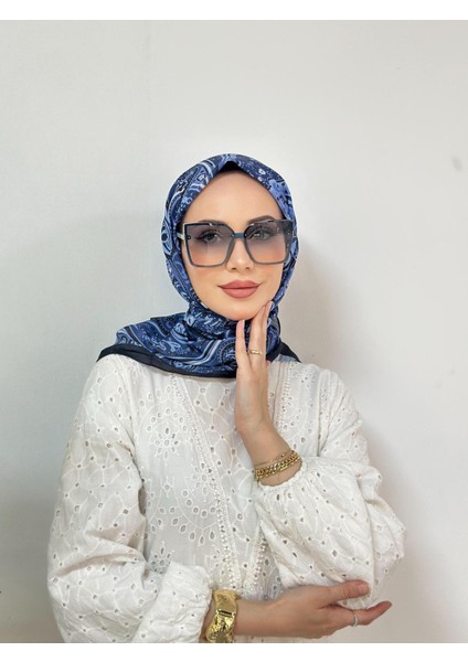 Meduse Desen Eşarp - Lacivert