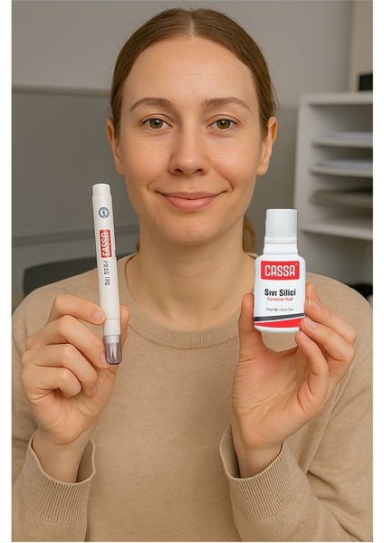 Kalem Daksil 4 Adet Cassa Sıvı Düzeltme Kalemi Tükenmez Pilot Kalem Mürekkep Kapatıcı Silici Örtücü Yazı Düzeltici modelleri