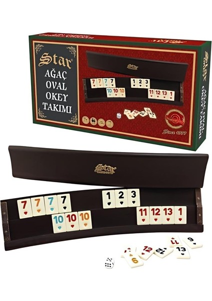 Süpertrend Star Ağaç Oval Okey Takımı fiyatları