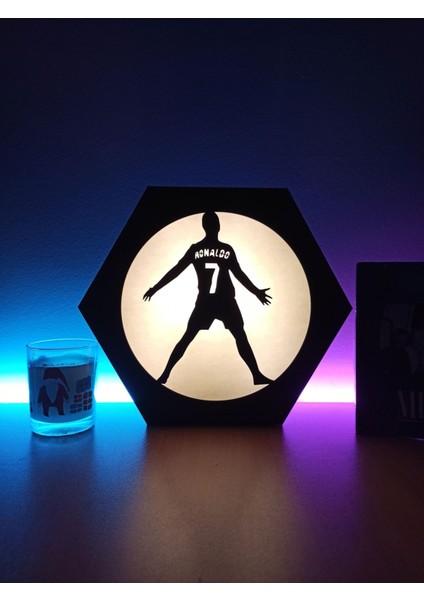Cristiano Ronaldo Cr7 Sıu V3 Masaüstü Dekoratif Lamba, Şık ve Modern Tasarım