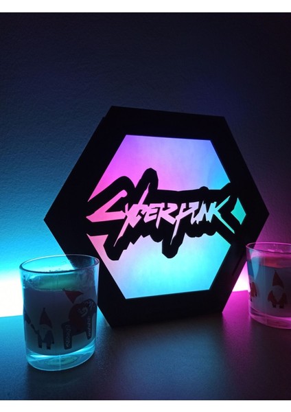 Çok Renkli Cyberpunk 2077 Temalı Masaüstü Dekoratif Lamba modelleri