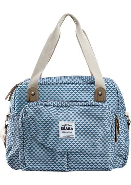 Geneva Iı Bebek Bakım Çantası Playprint Mavi 44X26X30 cm