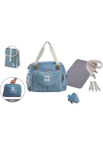 Geneva Iı Bebek Bakım Çantası Playprint Mavi 44X26X30 cm fiyatları