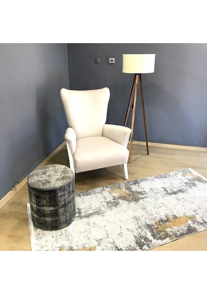 Viscoo 1001 Kaymaz Taban Modern Makine Sarı Halı