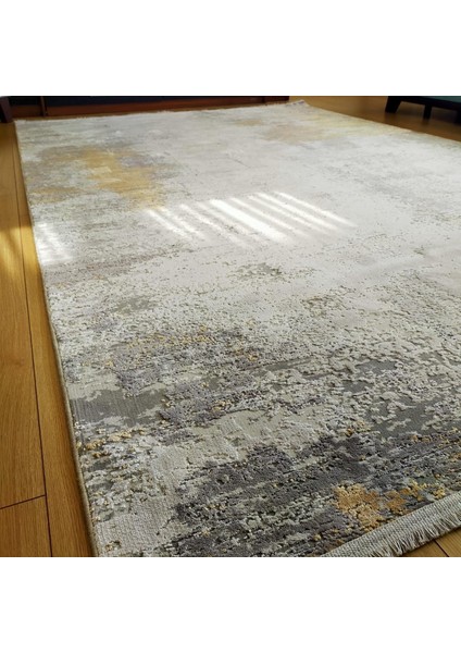 Viscoo 1001 Kaymaz Taban Modern Makine Sarı Halı indirimleri